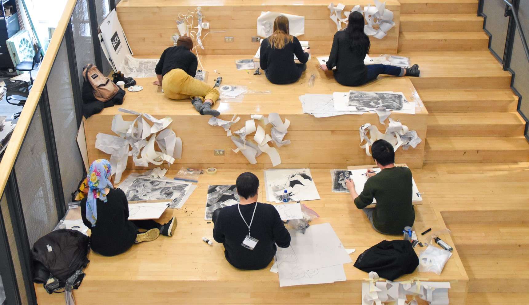 Students work during one of the Robert Reed Drawing Workshops.